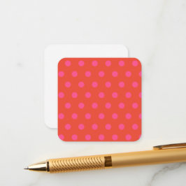 Polka Dots Roze en rood Sinaasappel monogram Informatiekaartje