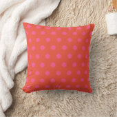 Polka Dots Roze en rood Sinaasappel monogram Kussen (Deken)