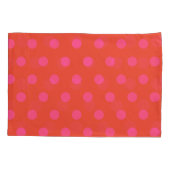 Polka Dots Roze en rood Sinaasappel monogram Kussensloop (Achterkant)