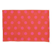 Polka Dots Roze en rood Sinaasappel monogram Kussensloop (Voorkant)