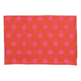 Polka Dots Roze en rood Sinaasappel monogram Kussensloop
