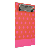 Polka Dots Roze en rood Sinaasappel monogram Mini Klembord (Schuin)