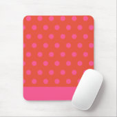 Polka Dots Roze en rood Sinaasappel monogram Muismat (Met muis)