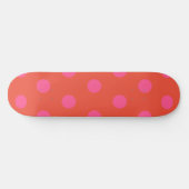 Polka Dots Roze en rood Sinaasappel monogram Persoonlijk Skateboard (Horizontaal)