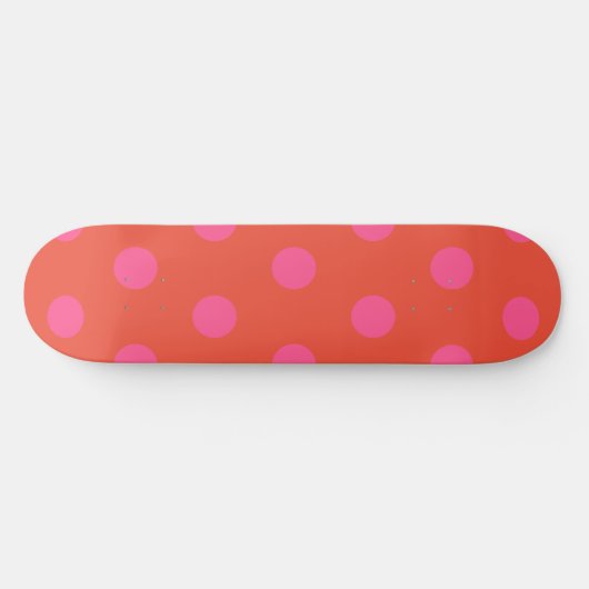 Polka Dots Roze en rood Sinaasappel monogram Persoonlijk Skateboard (Horizontaal)
