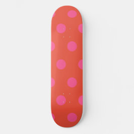Polka Dots Roze en rood Sinaasappel monogram Persoonlijk Skateboard