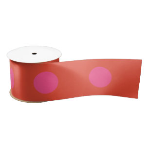 Polka Dots Roze en rood Sinaasappel monogram Satijnen Lint