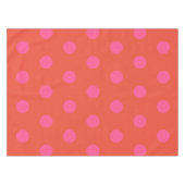 Polka Dots Roze en rood Sinaasappel monogram Tafelkleed (Voorkant (Horizontaal))