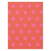 Polka Dots Roze en rood Sinaasappel monogram Tafelkleed (Voorkant)