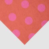 Polka Dots Roze en rood Sinaasappel monogram Tissuepapier (Detail)