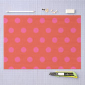 Polka Dots Roze en rood Sinaasappel monogram Tissuepapier (Craft)