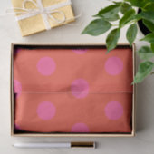 Polka Dots Roze en rood Sinaasappel monogram Tissuepapier (Geschenk)