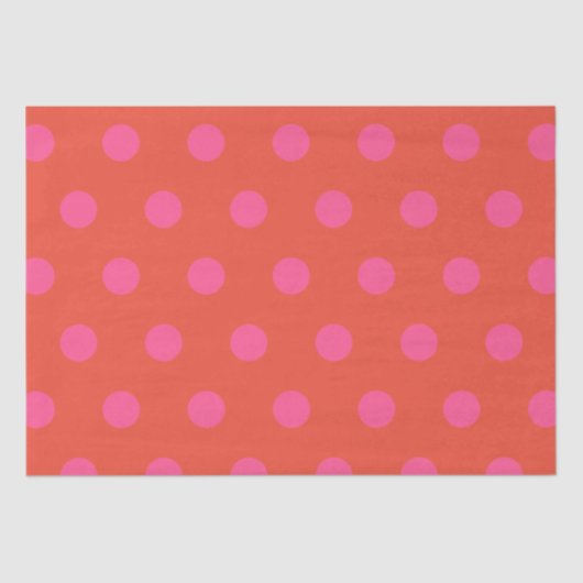 Polka Dots Roze en rood Sinaasappel monogram Tissuepapier (Voorkant)