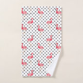 Polka Dots Roze Flamingo patroon Bad Handdoek (Handdoek)