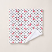 Polka Dots Roze Flamingo patroon Bad Handdoek (Wasdoekje)