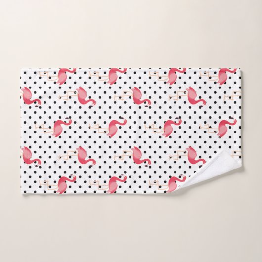 Polka Dots Roze Flamingo patroon Bad Handdoek (Handdoek)