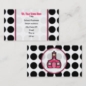 Polka Dots / Roze leraar Mode Visitekaartje (Voorkant / Achterkant)