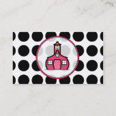 Polka Dots / Roze leraar Mode Visitekaartje (Achterkant)