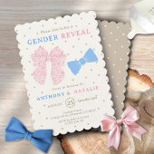 Polka Dots Roze lint Blauwe strik Stropdas Geslach Kaart