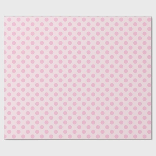 Polka Dots Roze Pastel Monochrom Small Cadeaupapier (Vlak)