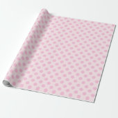 Polka Dots Roze Pastel Monochrom Small Cadeaupapier (Uitgerold)