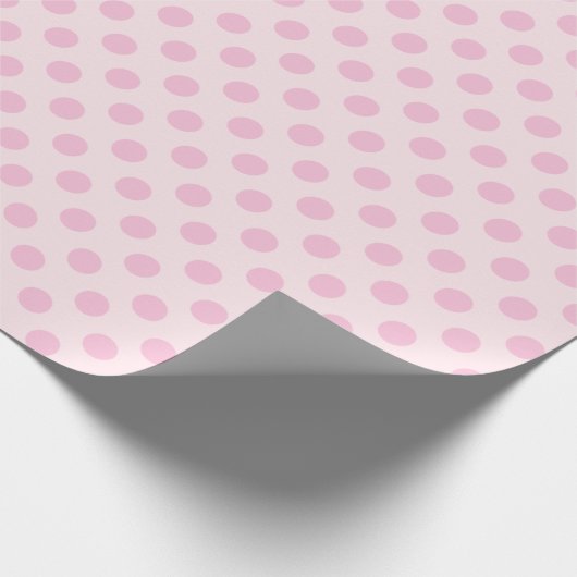 Polka Dots Roze Pastel Monochrom Small Cadeaupapier (Hoek)