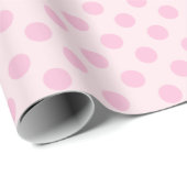Polka Dots Roze Pastel Monochrom Small Cadeaupapier (Rol Hoek)