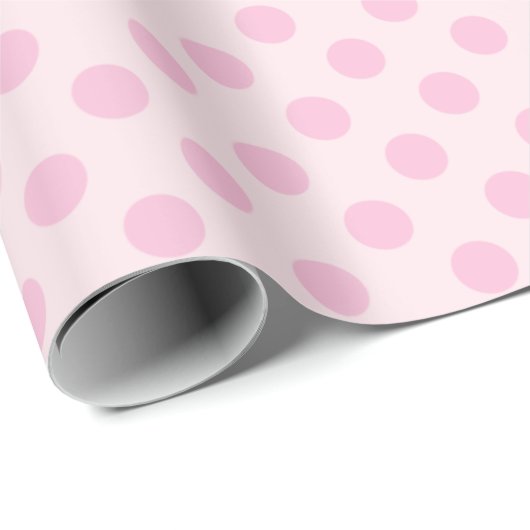 Polka Dots Roze Pastel Monochrom Small Cadeaupapier (Rol Hoek)