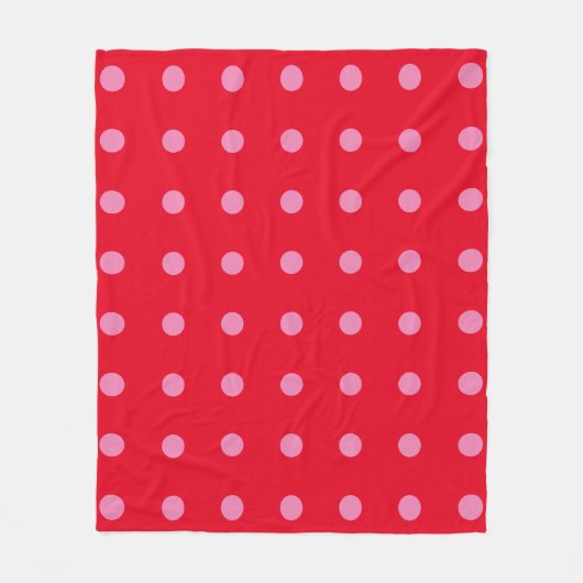 Polka Dots Roze Rood Kleur Retro Classic Fleece Deken (Voorkant)