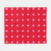 Polka Dots Roze Rood Kleur Retro Classic Fleece Deken (Voorkant (Horizontaal))