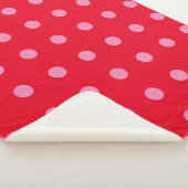  Polka Dots Roze Rood Kleur Retro Classic Sherpa Deken (3/4)