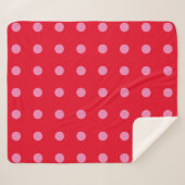  Polka Dots Roze Rood Kleur Retro Classic Sherpa Deken (Voorkant (horizontaal))