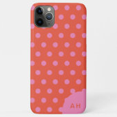 Polka Dots Roze Sinaasappel monogram Case-Mate iPhone Case (Achterkant)