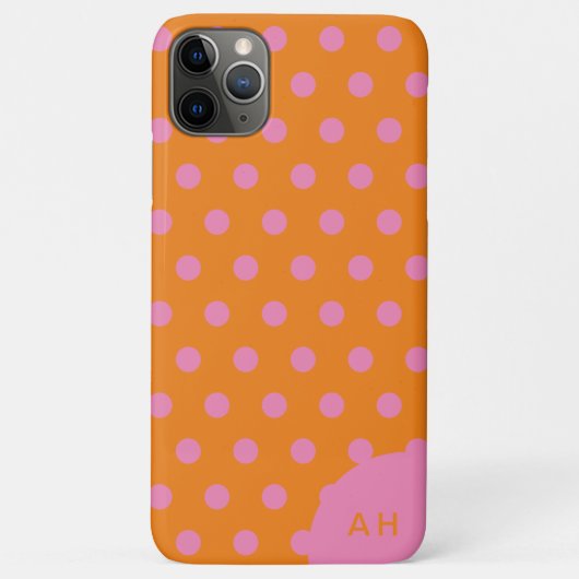 Polka Dots Roze Sinaasappel monogram Case-Mate iPhone Case (Achterkant)