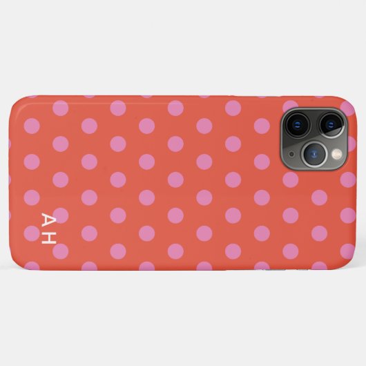 Polka Dots Roze Sinaasappel monogram Case-Mate iPhone Case (Achterkant (horizontaal))