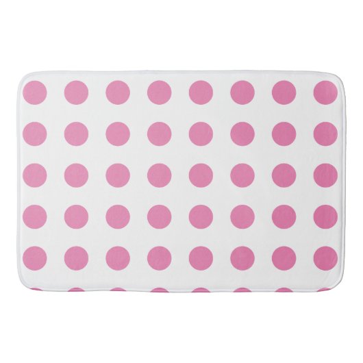 Polka Dots Roze Wit Kleur Retro Classic Badmat (Voorkant)