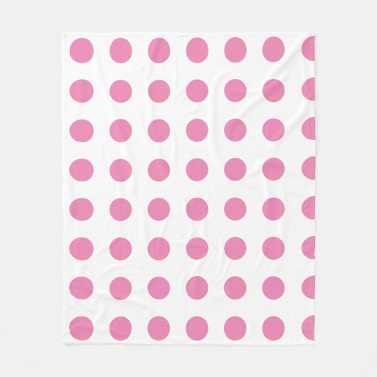  Polka Dots Roze Wit Kleur Retro Classic Fleece Deken (Voorkant)