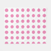  Polka Dots Roze Wit Kleur Retro Classic Fleece Deken (Voorkant (Horizontaal))