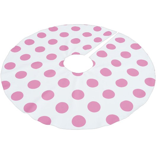  Polka Dots Roze Wit Kleur Retro Classic Kerstboom Rok (Gekanteld)