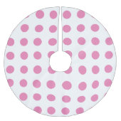  Polka Dots Roze Wit Kleur Retro Classic Kerstboom Rok (Voorkant)