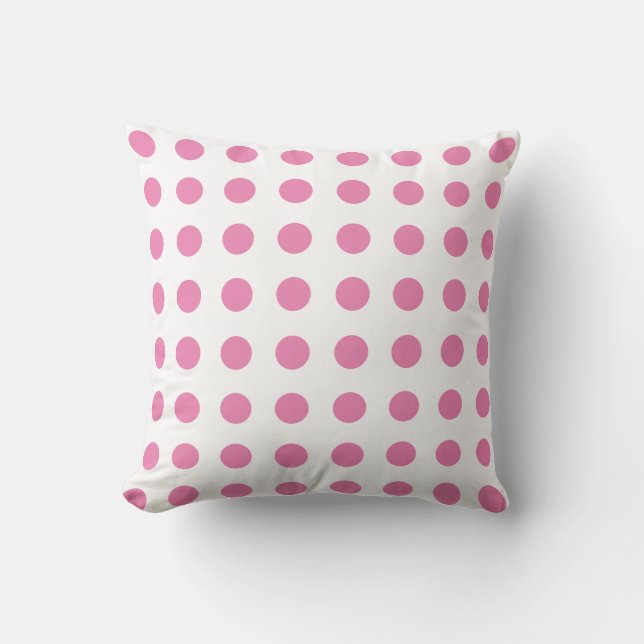  Polka Dots Roze Wit Kleur Retro Classic Kussen (Voorkant)