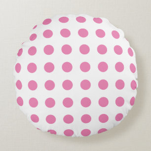  Polka Dots Roze Wit Kleur Retro Classic Rond Kussen
