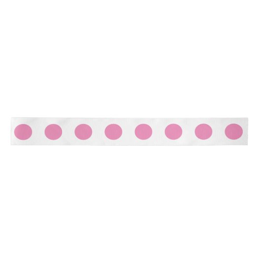 Polka Dots Roze Wit Kleur Retro Classic Satijnen Lint (Voorkant)