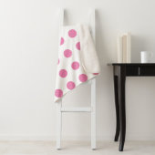  Polka Dots Roze Wit Kleur Retro Classic Sherpa Deken (In situ)