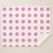  Polka Dots Roze Wit Kleur Retro Classic Sherpa Deken (Voorkant (horizontaal))