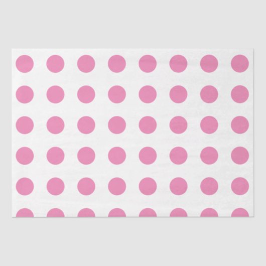  Polka Dots Roze Wit Kleur Retro Classic Tissuepapier (Voorkant)