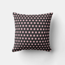 Polka Dots Roze & Zwart Kussen