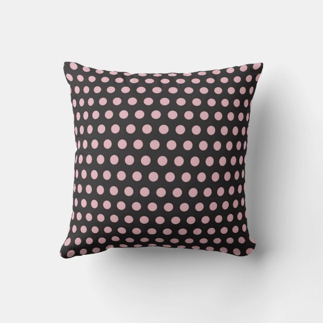 Polka Dots Roze & Zwart Kussen (Achterkant)