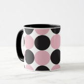 Polka Dots Roze & Zwart Mok (Voorkant links)