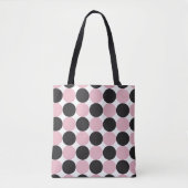 Polka Dots Roze & Zwart Tote Bag (Voorkant)